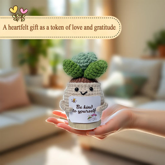 Handmade Crochet Positive Gifts for Women, Friend (Succulent)