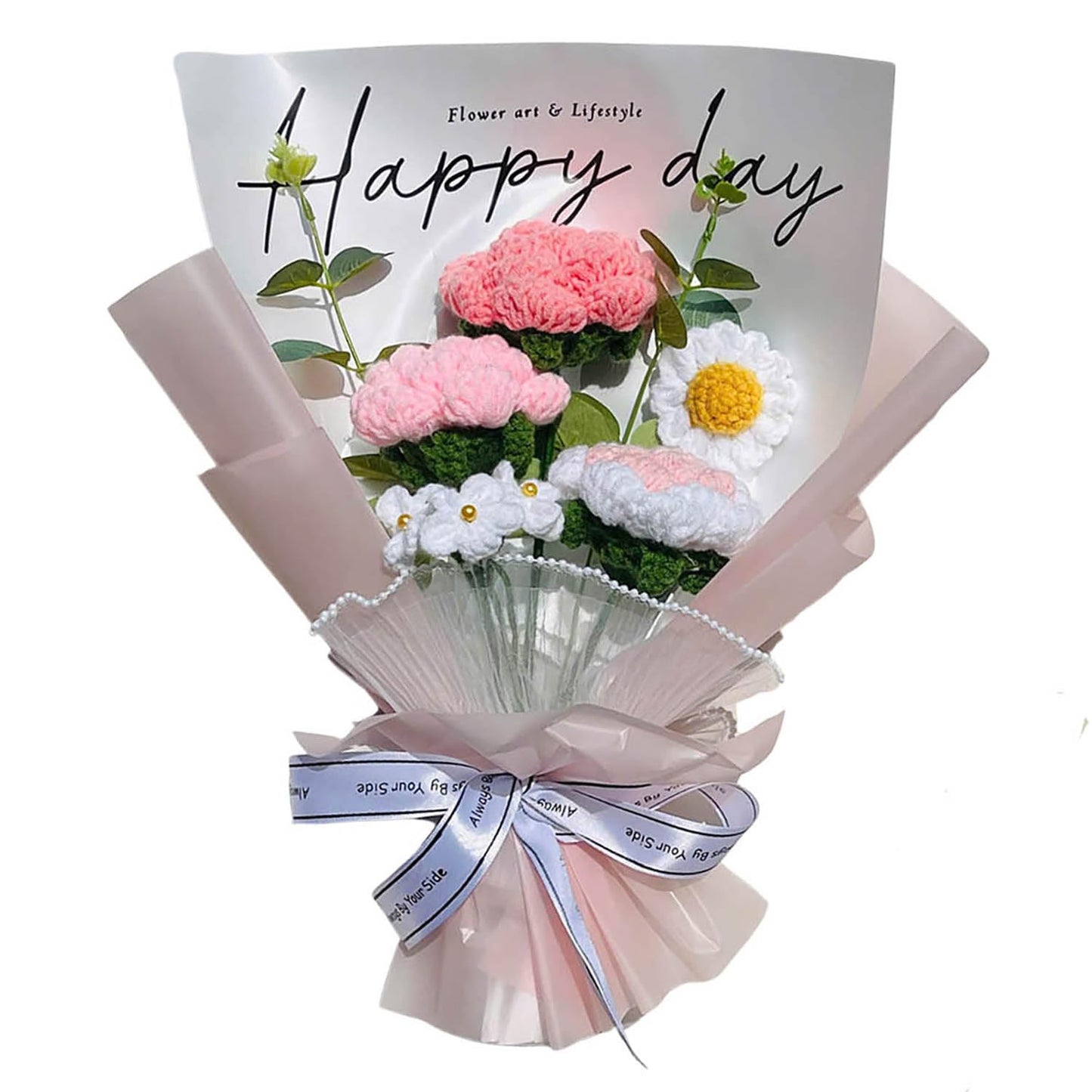 Handmade Crochet Flower Bouquet (Pink Crochet)