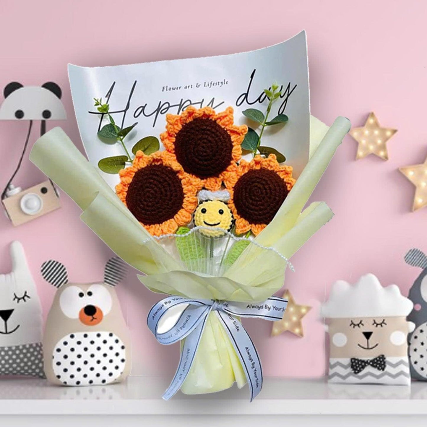 Handmade Crochet Flower Bouquet (Sunflower & Bee)