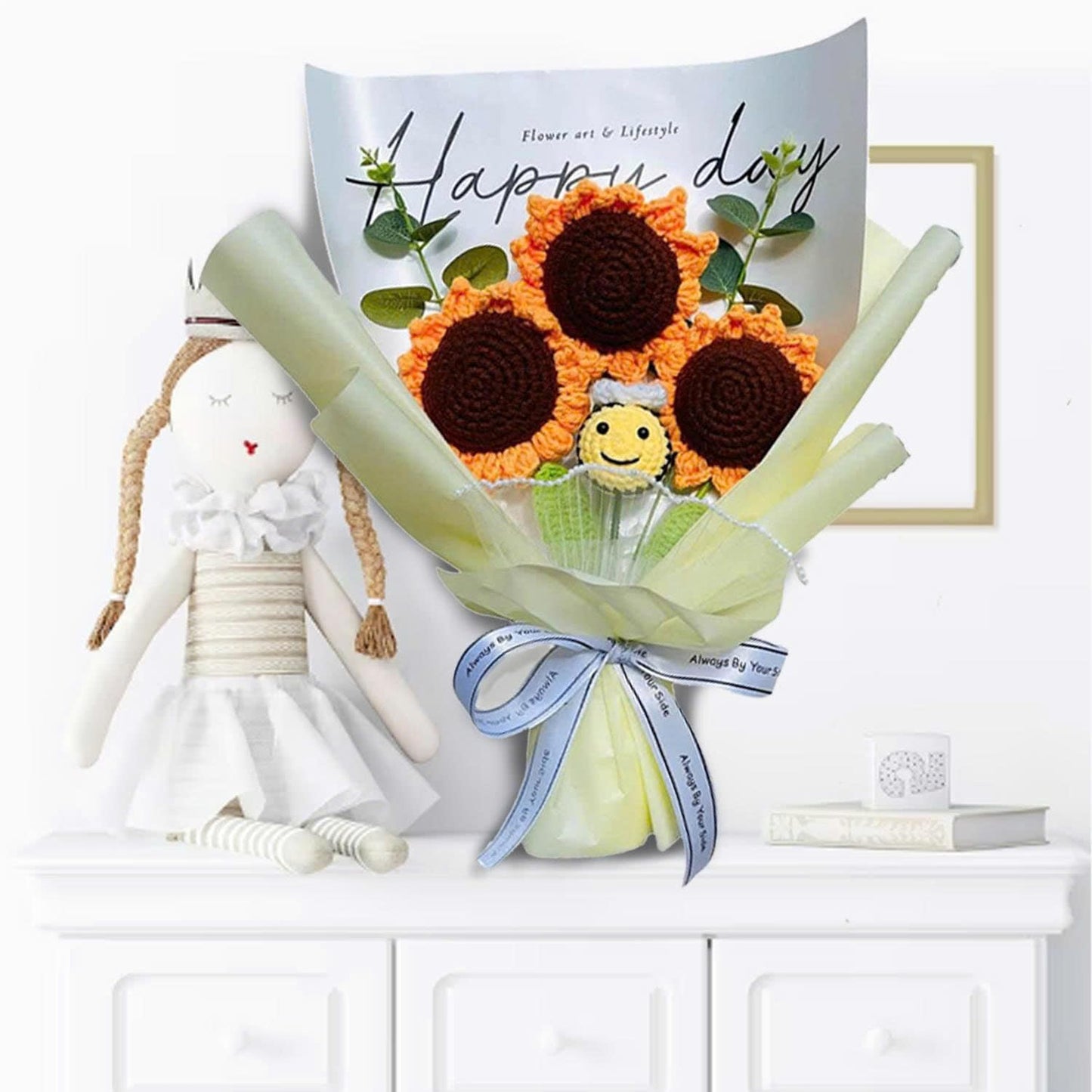 Handmade Crochet Flower Bouquet (Sunflower & Bee)