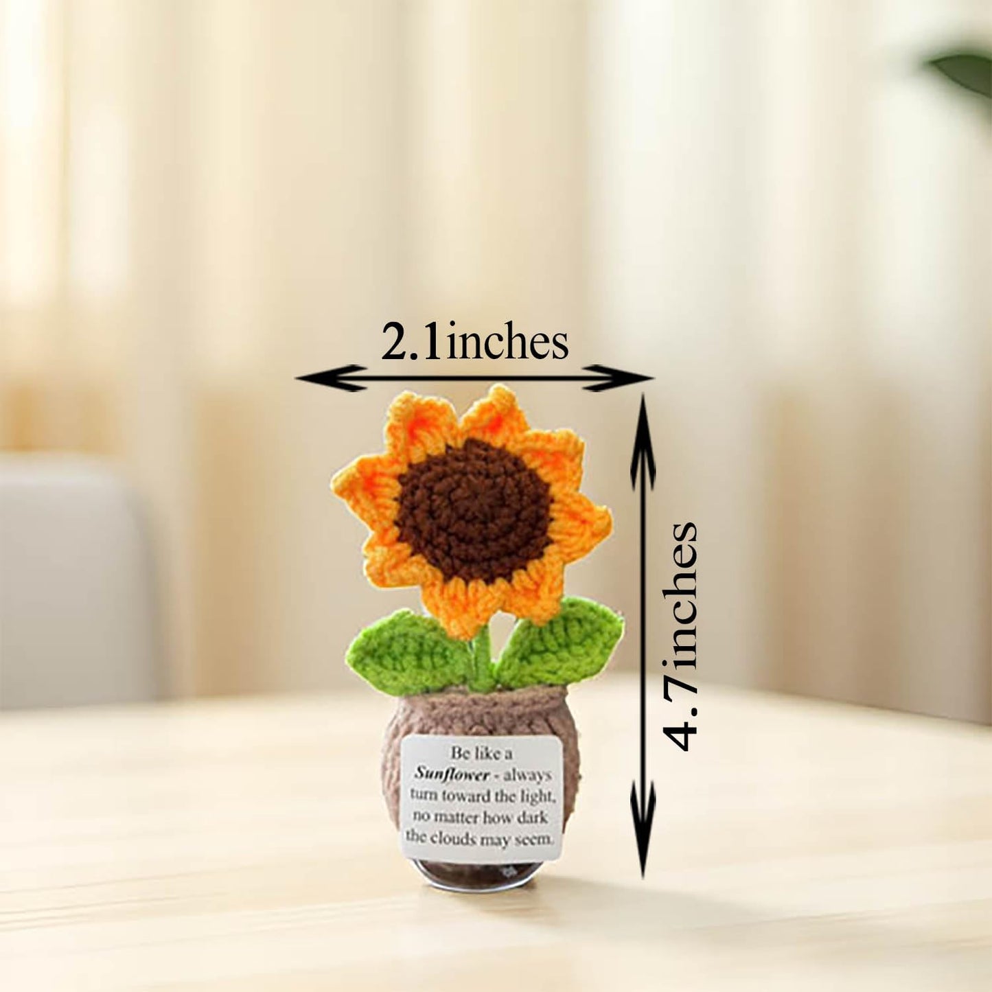 Handmade Crochet Flower with Support Card (Sunflower)