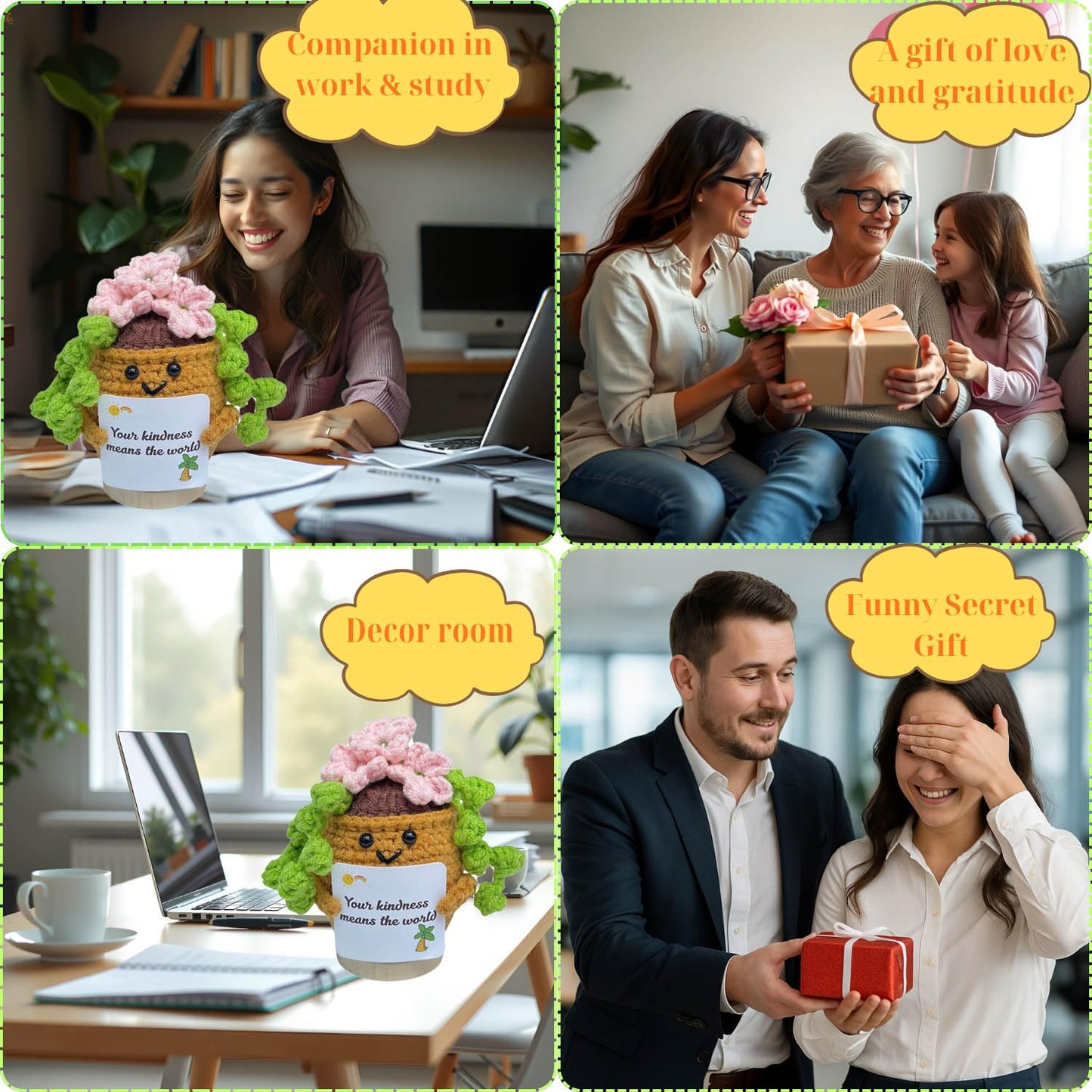 Handmade Crochet Positive Gifts for Women, Friend (String of pearls)