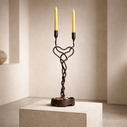 One Heart Candle Holder — Handmade Romantic Iron Sculpture