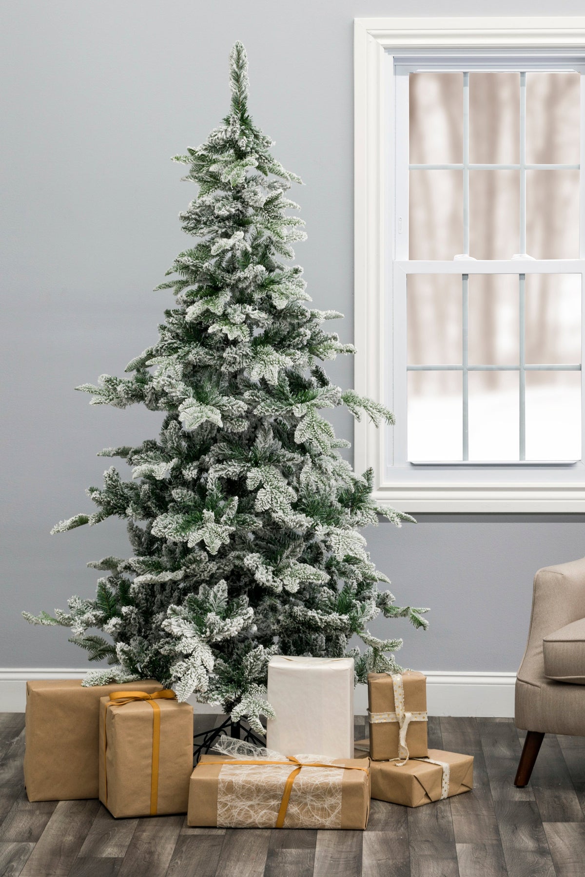 Snow Flocked Alpine Fir Christmas Tree