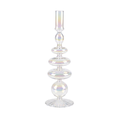 Rainbow Prism Glass Candle Holders – Pair