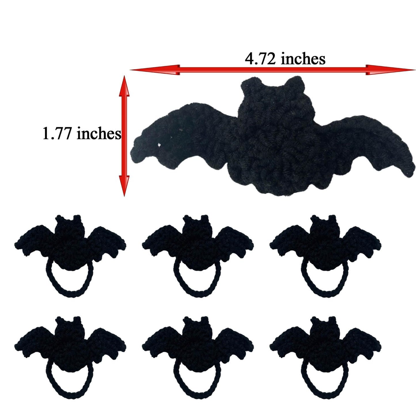 Crochet Bat-shaped Napkin Rings for Halloween Decorations