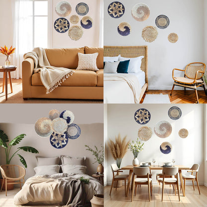 Laquedecraft Boho Round Handmade Wall Basket Decor (Bohemian, 6)