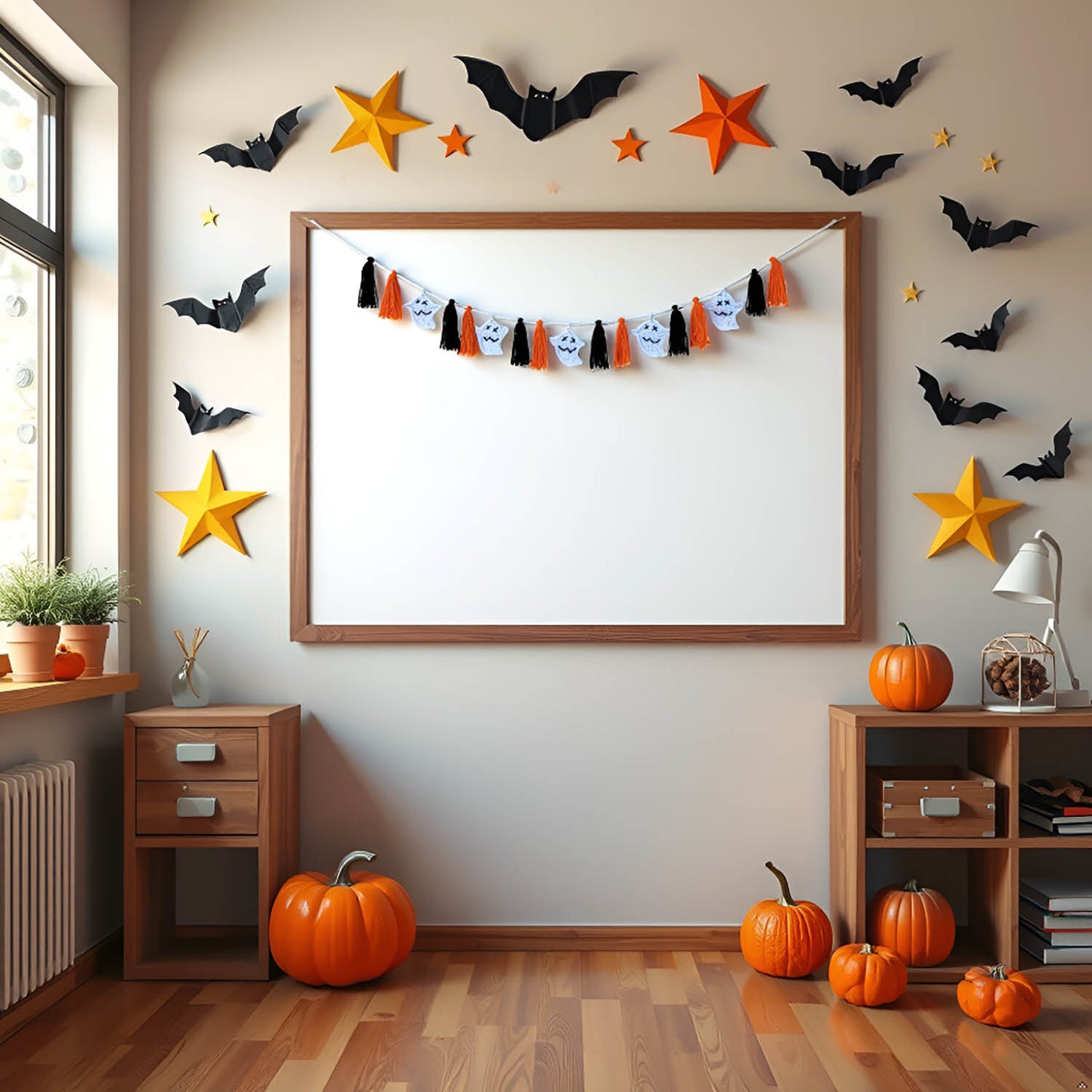 Halloween Ghost Garland with Tassels (Orange Halloween)