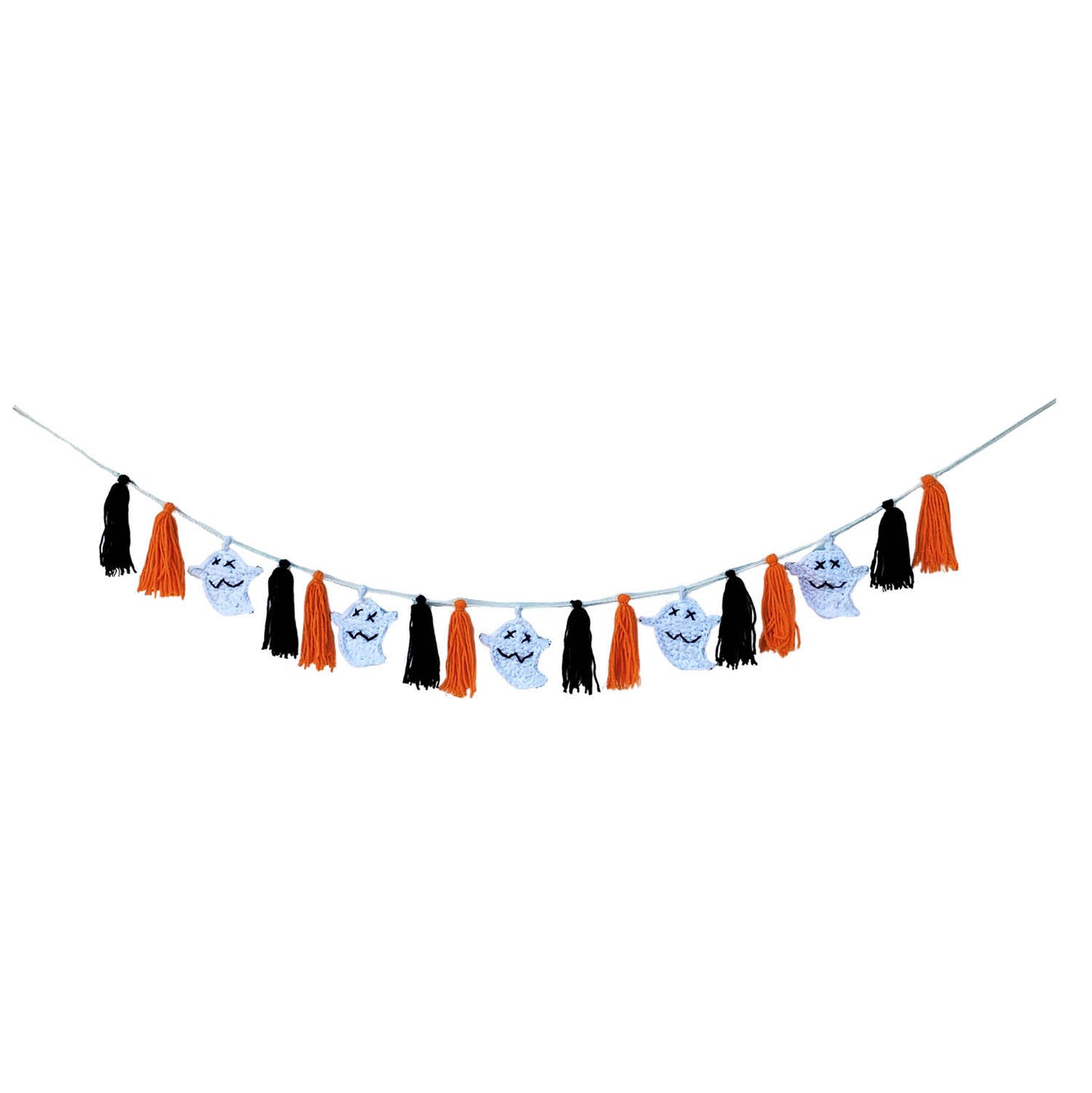 Halloween Ghost Garland with Tassels (Orange Halloween)