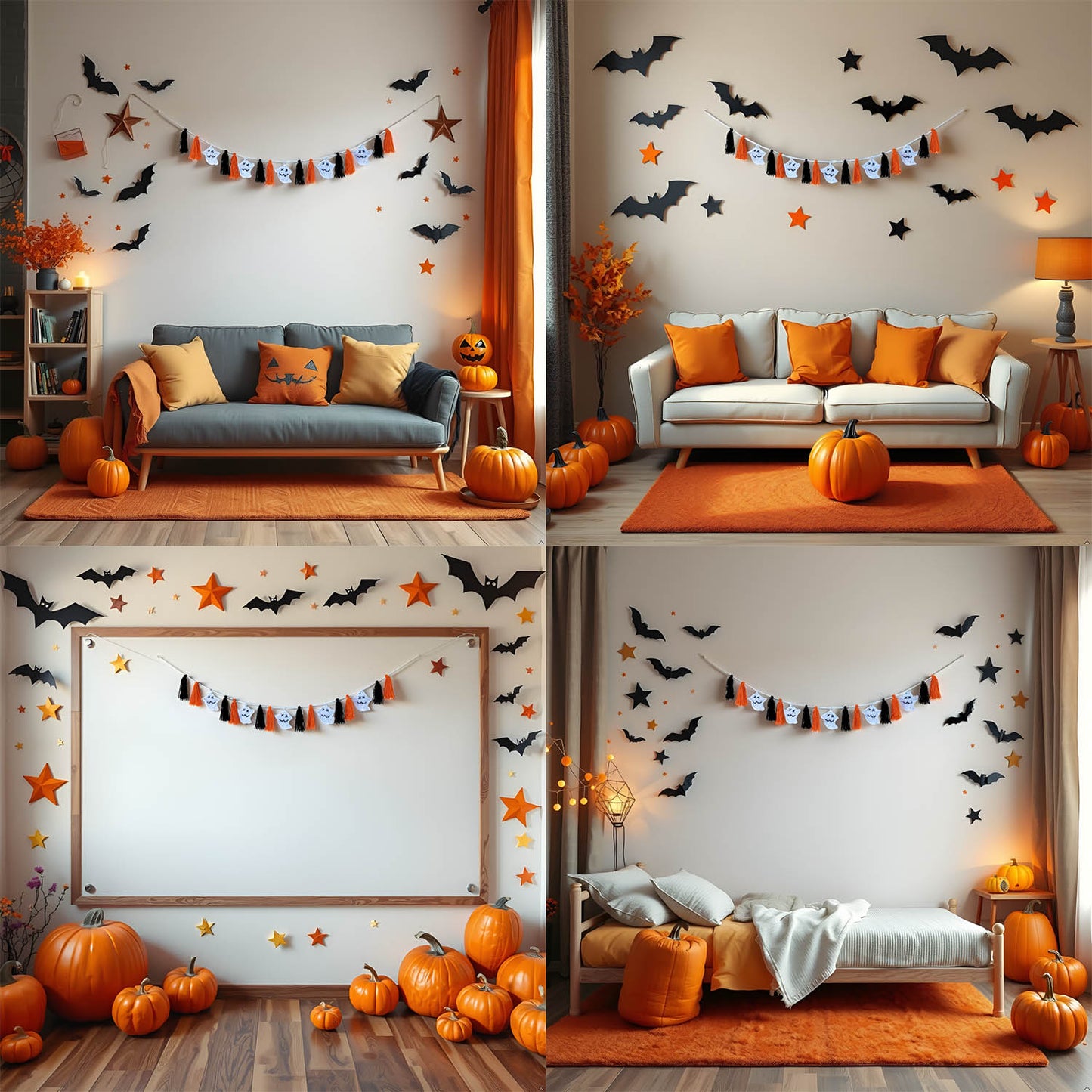 Halloween Ghost Garland with Tassels (Orange Halloween)