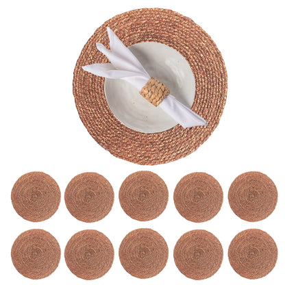 Round Brown Seagrass Placemats