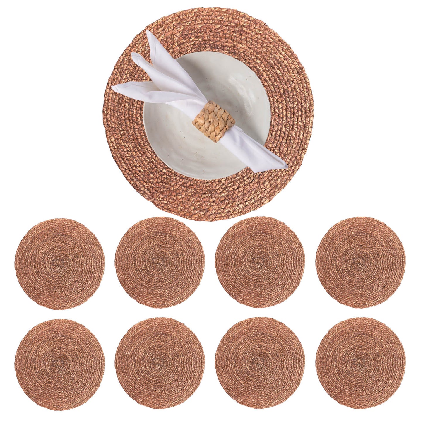 Round Brown Seagrass Placemats