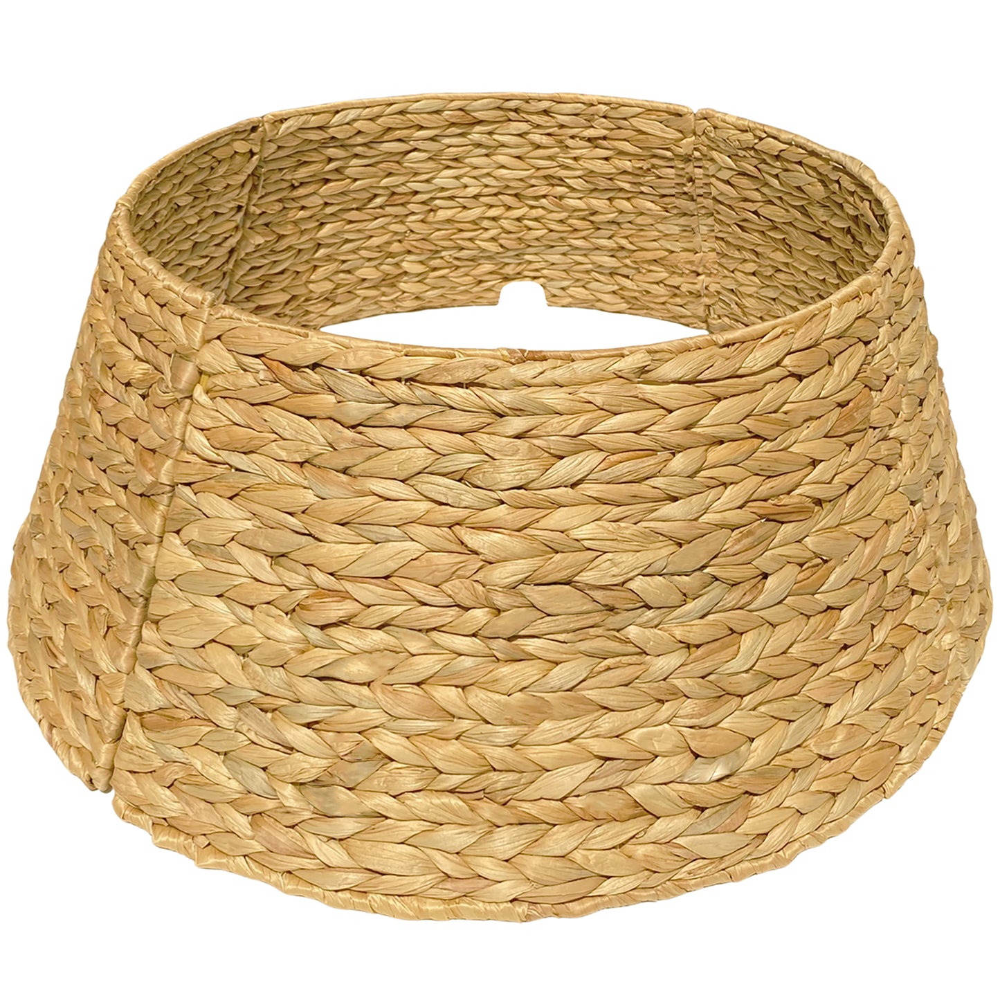 Handwoven Christmas Tree Collar – Natural Water Hyacinth Rattan Ring
