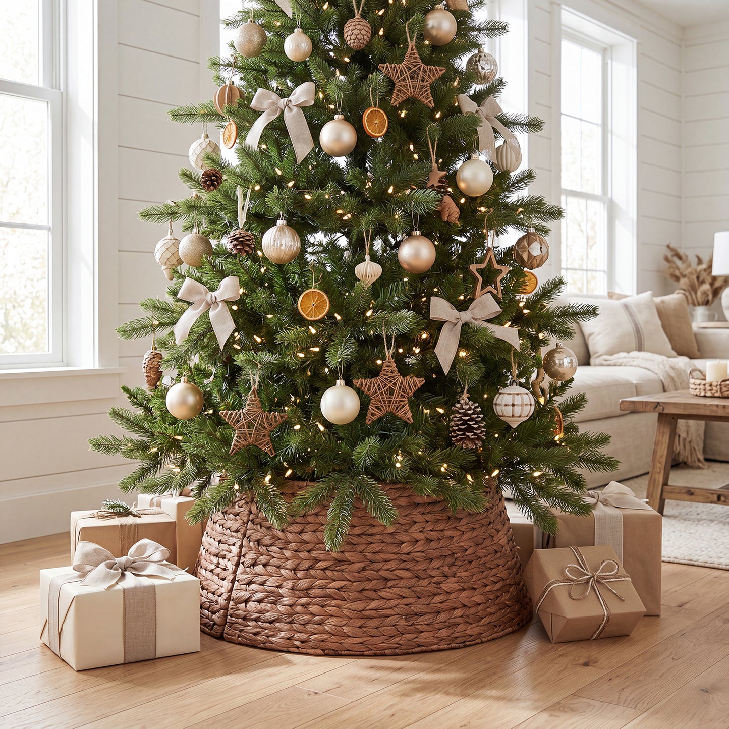Brown Water Hyacinth Christmas Tree Collar