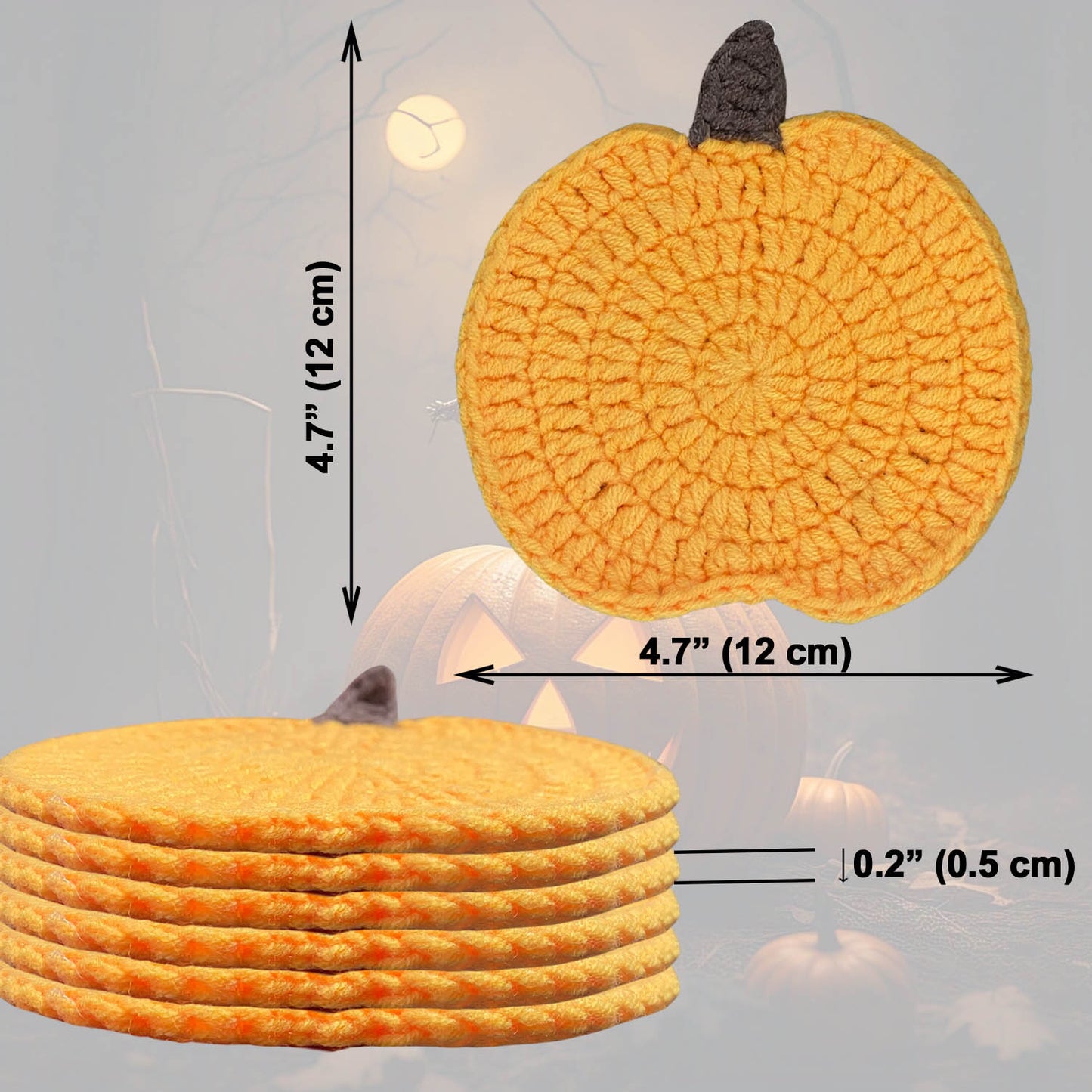 Crochet Pumpkin Coasters