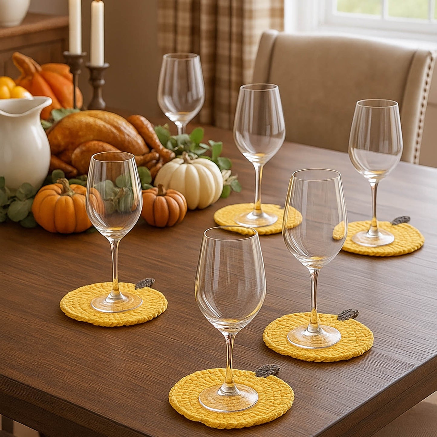 Crochet Pumpkin Coasters