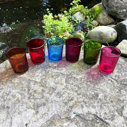 Colored Glass Votive Holders with or without Beeswax Candles