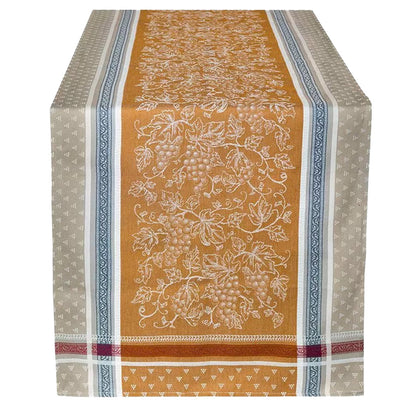 French Jacquard Cotton Table Runner – Caramel