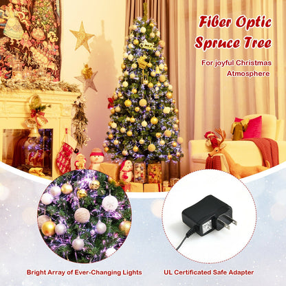 Pre-lit Multi-Colored Fiber Optic Spruce Artificial Christmas Tree