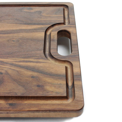 Large Cutting Board With Handles and Juice Groove 18x12, Walnut Reversible Wood Cutting Board, Doubles as a Wooden Serving Tray With Handles