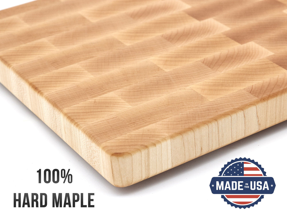 Large End Grain Walnut Cutting Board, Walnut Butcher Block with Rubber Feet, Up to 2” Thick, Wedding Gift, Anniversary Gift, USA Made
