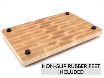 Large End Grain Walnut Cutting Board, Walnut Butcher Block with Rubber Feet, Up to 2” Thick, Wedding Gift, Anniversary Gift, USA Made