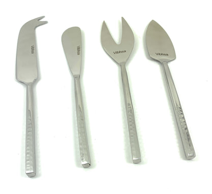 Vibhsa Silver Cheese knives set of 4 Stainless Steel