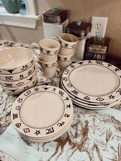 The 16 Piece Branded Dinnerware