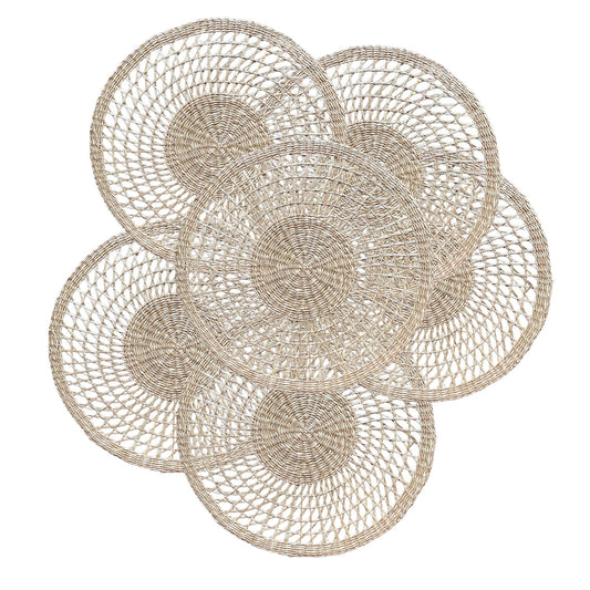 Round Flower Seagrass Placemats