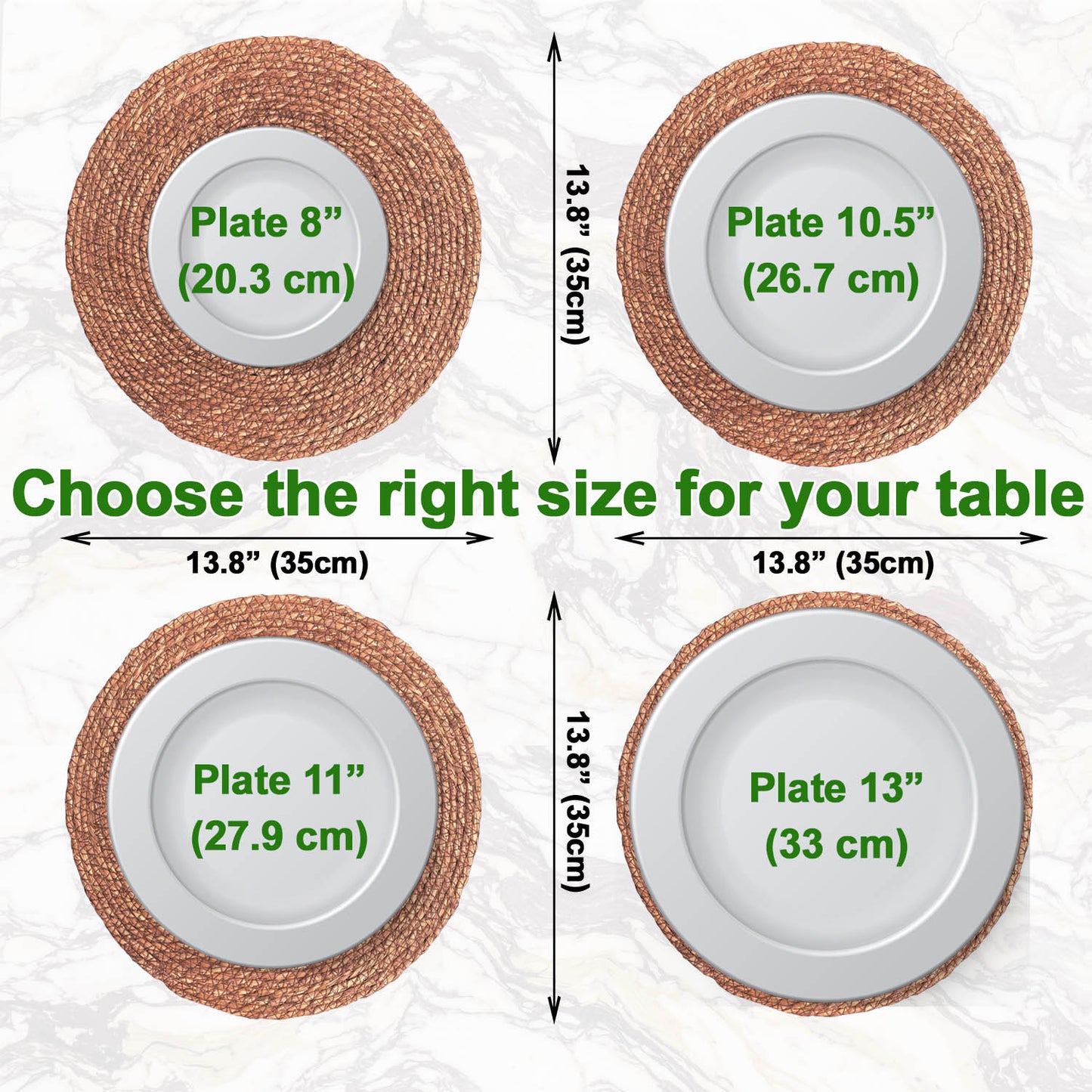 Round Brown Seagrass Placemats