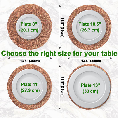 Round Brown Seagrass Placemats