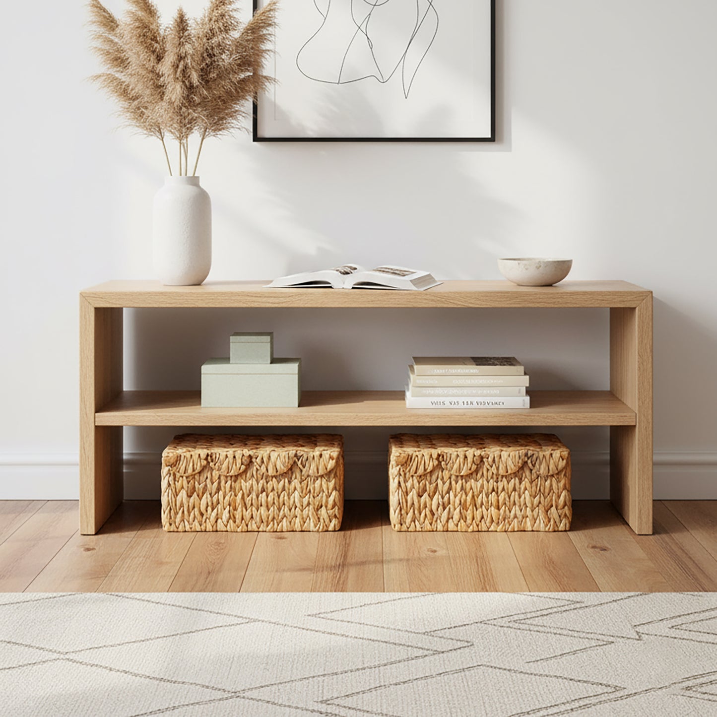 LAQUEDECRAFT Wicker Storage Basket with Lid (Set of 2)