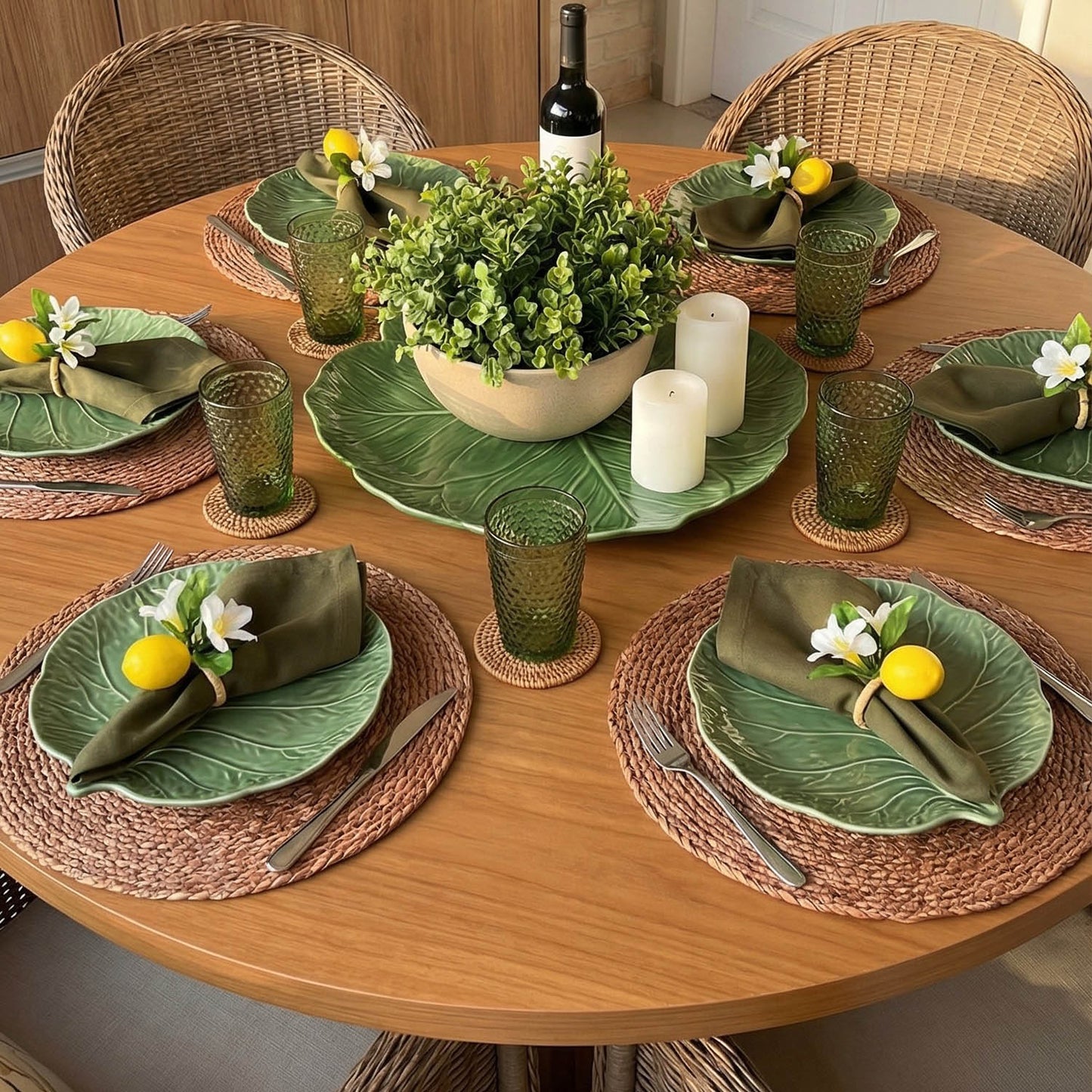 Round Brown Seagrass Placemats