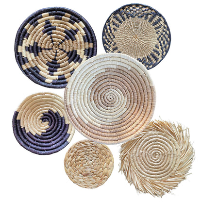 Laquedecraft Boho Round Handmade Wall Basket Decor (Bohemian, 6)