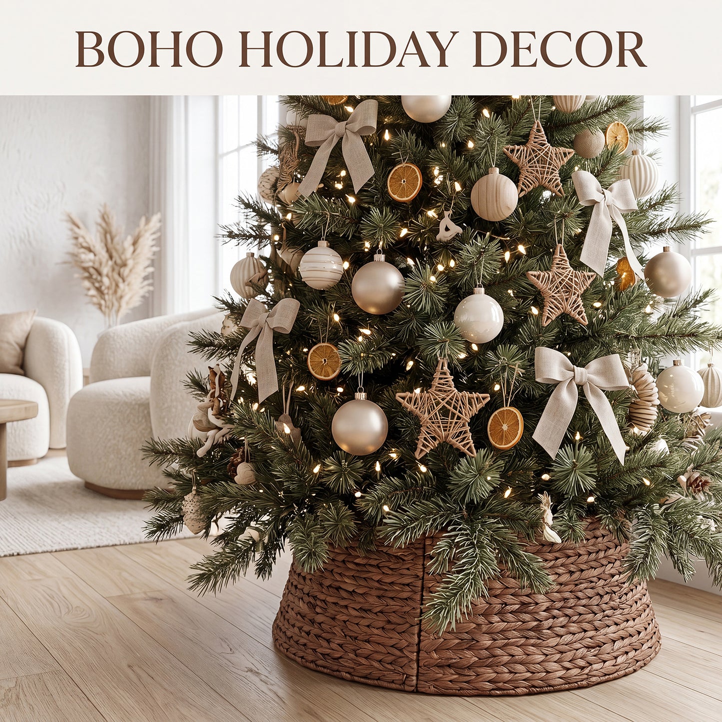Brown Water Hyacinth Christmas Tree Collar