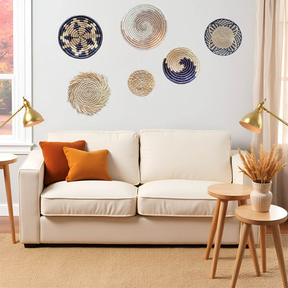 Laquedecraft Boho Round Handmade Wall Basket Decor (Bohemian, 6)
